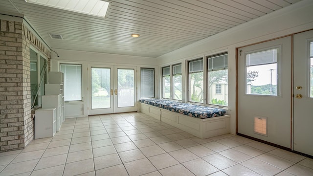 111 Scenic Dr, Dublin, TX 76446 - unfurnished sunroom featuring french doors and tile patterned floors