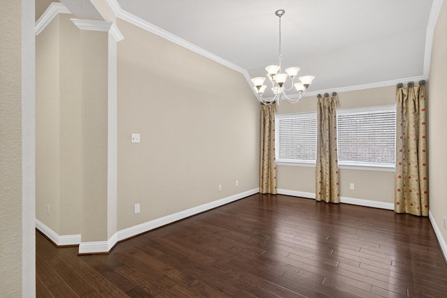421 Fenceline Dr, Argyle, TX 76226 - unfurnished room featuring ornamental molding, a chandelier, and wood finished floors