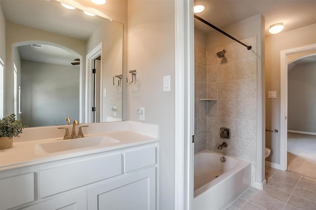302 Blue Stem Ln, Aledo, TX 76008 - bathroom with tile patterned flooring, vanity, and washtub / shower combination