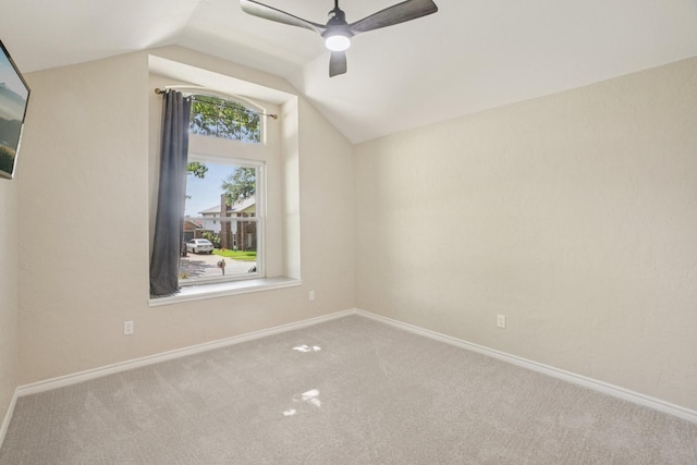 5229 Brettenmeadow Dr, Grapevine, TX 76051 - carpeted spare room featuring vaulted ceiling and ceiling fan