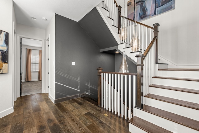 5495 Ashby Grove St, Dallas, TX 75209 - staircase featuring wood finished floors and baseboards