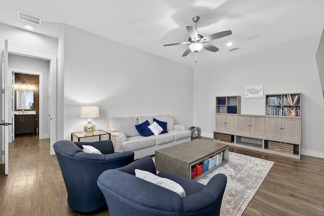 3387 Bellcrest Way, Celina, TX 75009 - living room with a ceiling fan, wood finished floors, and recessed lighting