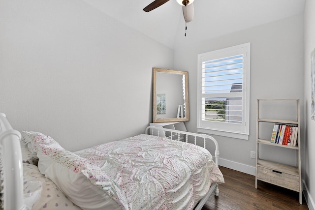 3387 Bellcrest Way, Celina, TX 75009 - bedroom featuring wood finished floors, vaulted ceiling, and ceiling fan
