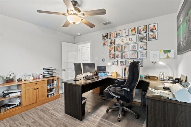 7118 Pampas Pl, Grand Prairie, TX 76804 - office space with ceiling fan and wood finished floors