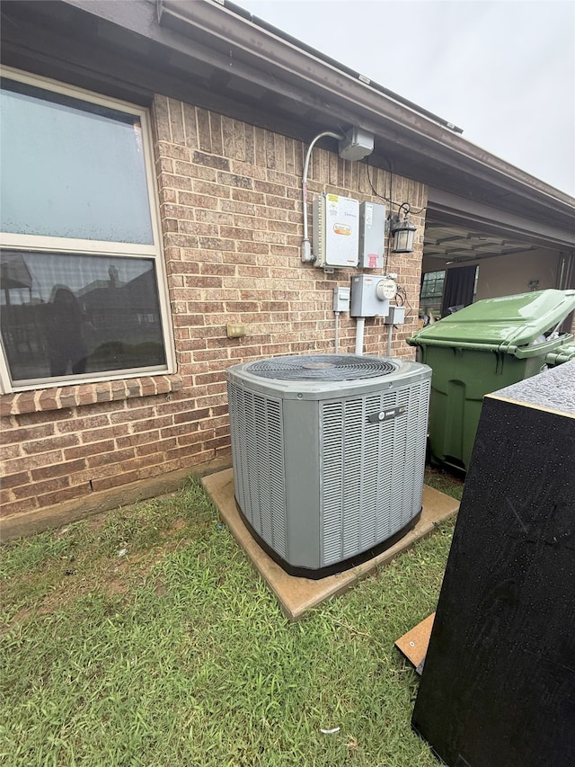 124 Brady Coleman Ln, Springtown, TX 76082 - exterior view of a cooling unit and brick siding