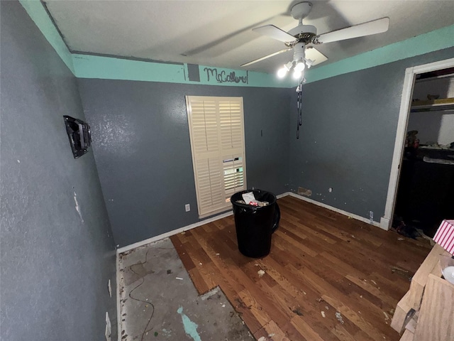 2720 Dorothy Dr, Keene, TX 76031 - unfurnished bedroom featuring wood finished floors and a ceiling fan