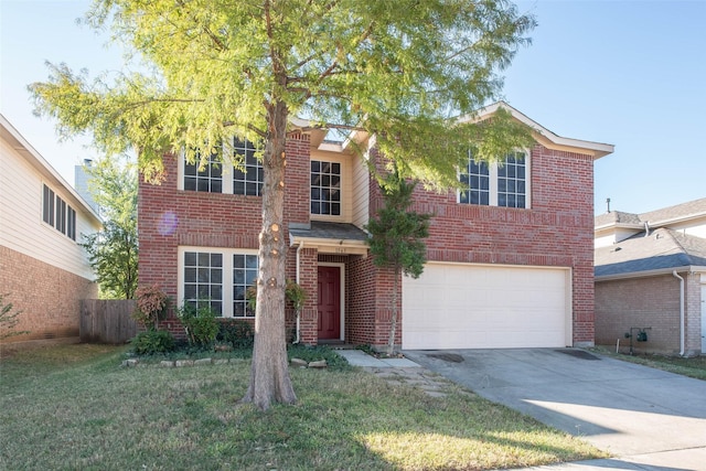 1565 Laurel Hall Ln, Little Elm, TX 75068 - traditional home featuring an attached garage, driveway, and brick siding