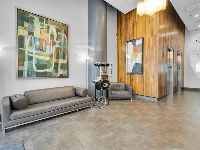 1122 Jackson St Unit 1103, Dallas, TX 75202 - lobby with wood walls and a high ceiling