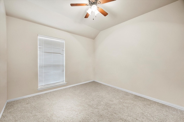 1365 Clear Meadow Ct, Rockwall, TX 75087 - empty room featuring carpet flooring, a ceiling fan, and vaulted ceiling