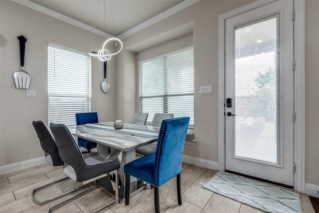 751 Devonshire Ct, Prosper, TX 75078 - dining room with ornamental molding and baseboards