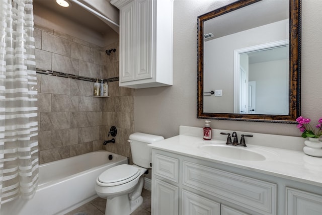 751 Devonshire Ct, Prosper, TX 75078 - full bathroom with shower / bath combo with shower curtain, vanity, and tile patterned floors