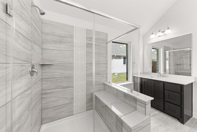 3513 Honeysuckle St, Melissa, TX 75454 - full bathroom with a stall shower and vanity