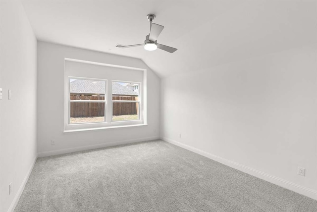 3513 Honeysuckle St, Melissa, TX 75454 - unfurnished room featuring carpet floors, lofted ceiling, and ceiling fan