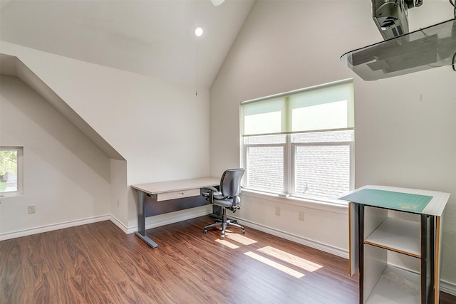 609 Huntington Ct, Grapevine, TX 76051 - office with wood finished floors and high vaulted ceiling