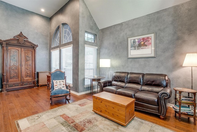 609 Huntington Ct, Grapevine, TX 76051 - living area with high vaulted ceiling and hardwood / wood-style floors