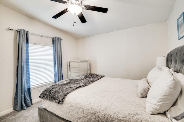 5712 Hudson St, Dallas, TX 75206 - bedroom with carpet flooring, lofted ceiling, and ceiling fan