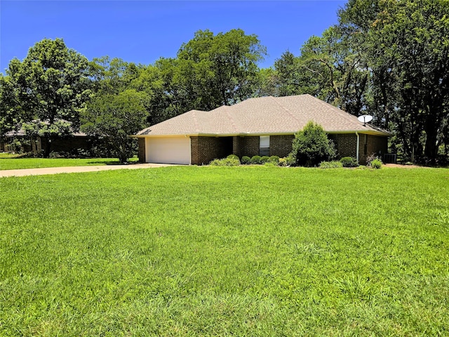 170 N Meadowbrook Dr, Pottsboro, TX 75076 - ranch-style house with concrete driveway, an attached garage, and a front yard