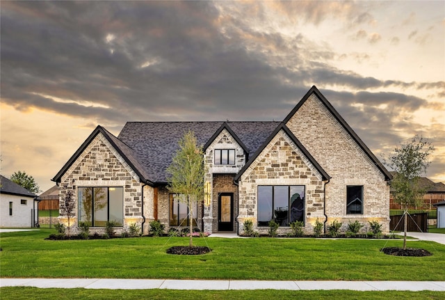 232 Bel Grand Rd, Haslet, TX 76052 - view of front facade with stone siding and a front lawn