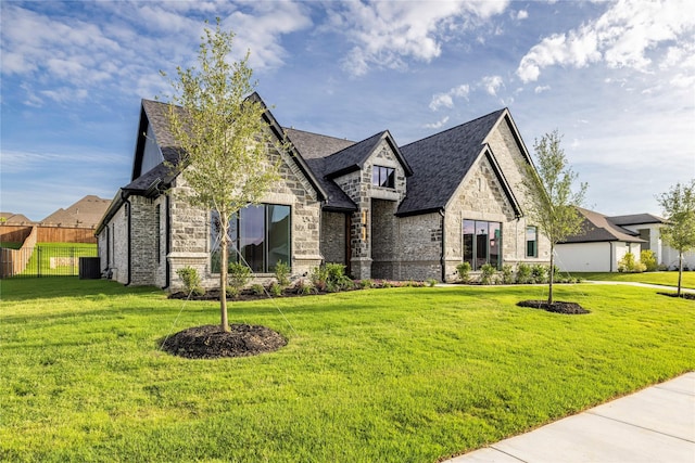232 Bel Grand Rd, Haslet, TX 76052 - french country inspired facade with stone siding, brick siding, and a shingled roof