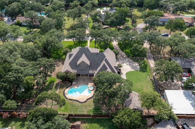 5101 Oak Timbers Ct, Colleyville, TX 76034 - view of property location with a pool area and a tree filled landscape