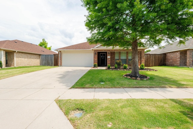 785 Crockett Dr, Lavon, TX 75166 - ranch-style home with brick siding, an attached garage, and driveway