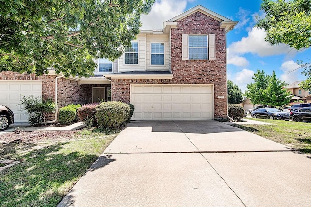 7400 Howling Coyote Ln, Fort Worth, TX 76131 - view of front facade with a garage, concrete driveway, and brick siding
