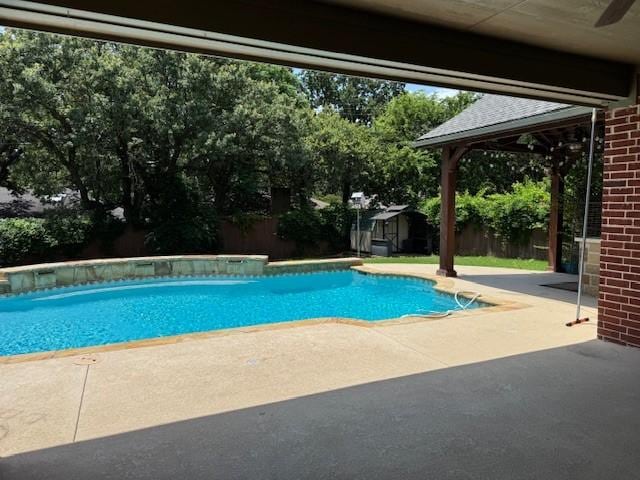 3840 W Pioneer Dr, Irving, TX 75061 - view of pool with a patio and a fenced backyard