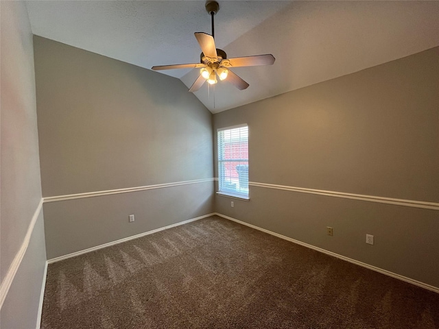 4400 Ripplewood Rd, Frisco, TX 75035 - carpeted empty room featuring lofted ceiling and a ceiling fan