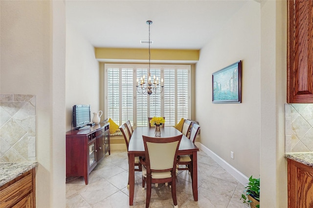 5768 Gallant Run, Frisco, TX 75033 - dining area featuring a chandelier and baseboards