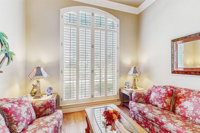 5768 Gallant Run, Frisco, TX 75033 - living room with crown molding and wood finished floors