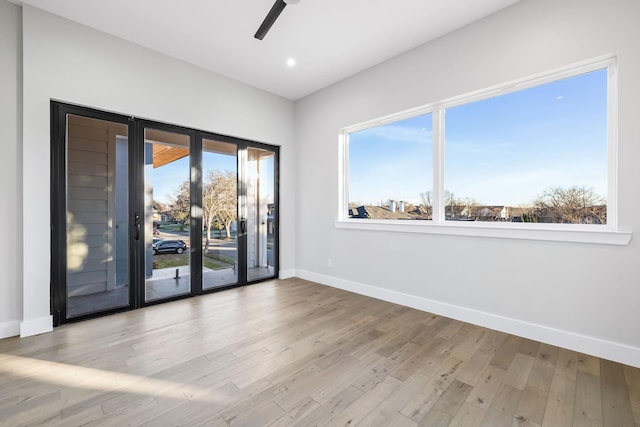 4603 Newmore Ave, Dallas, TX 75209 - empty room featuring wood finished floors, ceiling fan, and recessed lighting