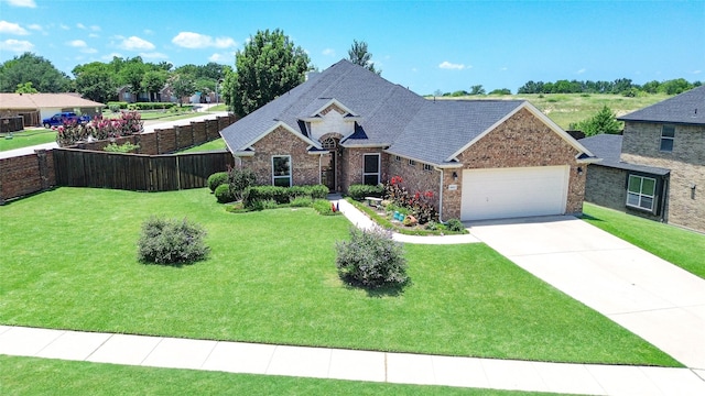 8901 Arbor Crest Ct, Fort Worth, TX 76179 - view of front of home featuring an attached garage, concrete driveway, brick siding, and a shingled roof