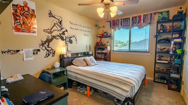 8901 Arbor Crest Ct, Fort Worth, TX 76179 - carpeted bedroom featuring a ceiling fan