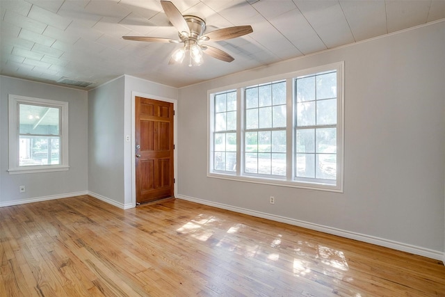 4944 Royal Dr, Fort Worth, TX 76116 - empty room with ceiling fan and light wood-style flooring