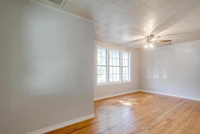 4944 Royal Dr, Fort Worth, TX 76116 - spare room featuring crown molding, a ceiling fan, and light wood finished floors