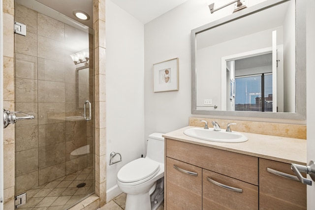 1200 Main St Unit 1106, Dallas, TX 75202 - bathroom featuring vanity, a stall shower, and tile patterned floors