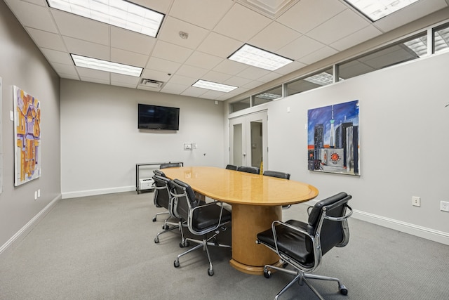 1200 Main St Unit 1106, Dallas, TX 75202 - office featuring carpet flooring, a drop ceiling, and french doors