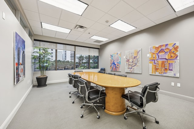 1200 Main St Unit 1106, Dallas, TX 75202 - office area featuring carpet floors and a paneled ceiling