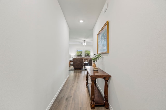 523 Summit Pass Ln, Princeton, TX 75407 - hallway with wood finished floors and recessed lighting