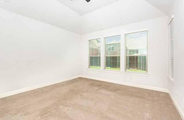 937 Nathanael Greene Ct, Aubrey, TX 76227 - unfurnished room featuring carpet floors, a ceiling fan, and vaulted ceiling