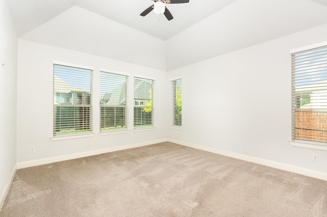 937 Nathanael Greene Ct, Aubrey, TX 76227 - carpeted empty room featuring a ceiling fan and lofted ceiling