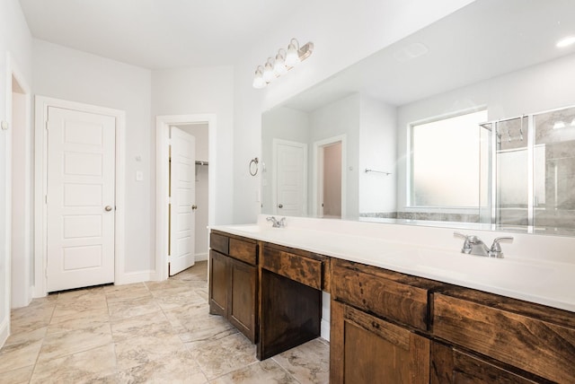 937 Nathanael Greene Ct, Aubrey, TX 76227 - full bathroom with double vanity and a shower stall