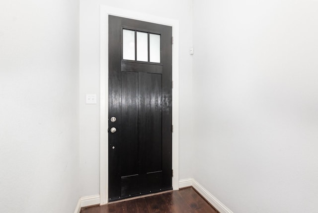 937 Nathanael Greene Ct, Aubrey, TX 76227 - foyer with dark wood-style flooring and baseboards