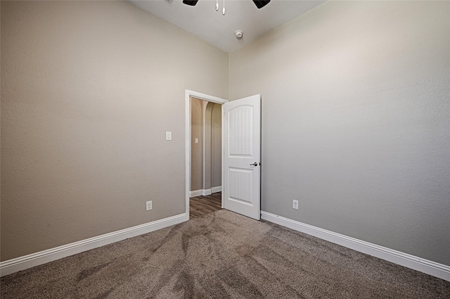 233 Cross Fox Ln, Aledo, TX 76008 - carpeted spare room featuring a ceiling fan, high vaulted ceiling, and a smoke detector