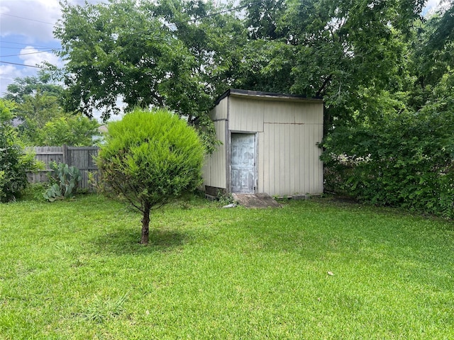 2124 Camden Dr, Garland, TX 75041 - view of yard featuring a storage unit