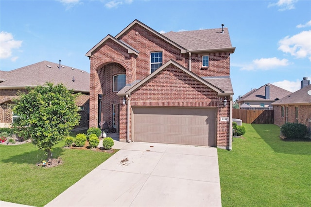 1117 Lake Woodland Dr, Little Elm, TX 75068 - traditional home featuring brick siding, concrete driveway, and roof with shingles