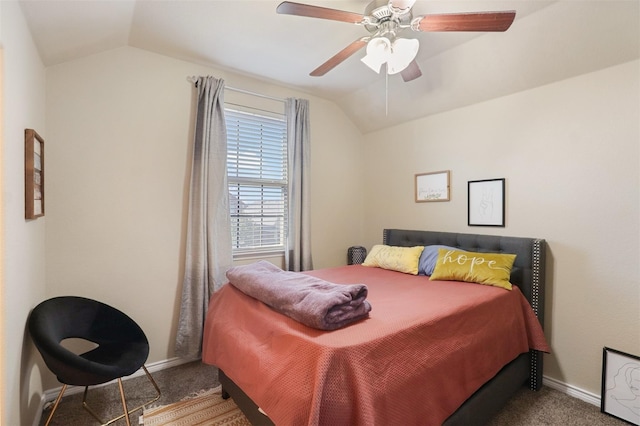 1117 Lake Woodland Dr, Little Elm, TX 75068 - bedroom featuring lofted ceiling, carpet, and ceiling fan