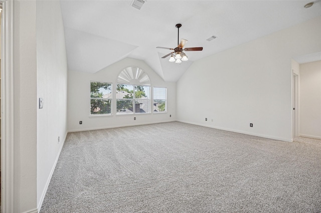 3403 Brighton Ct, Highland Village, TX 75077 - carpeted spare room featuring a ceiling fan and vaulted ceiling