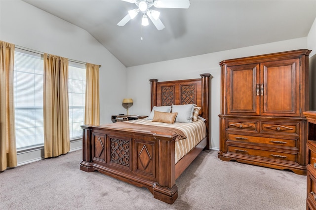 113 Cayman Dr, Lancaster, TX 75146 - bedroom featuring lofted ceiling, light carpet, and a ceiling fan