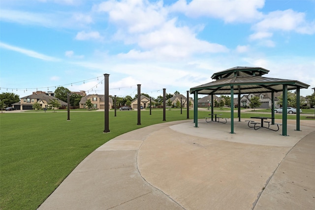 629 Dean Box Dr, Waxahachie, TX 75165 - view of home's community with a lawn and a gazebo